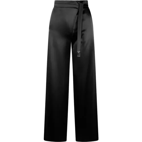 Satin Wide Leg Wrap Trousers , female, Sizes: XS, S, M, 2XS - Herno - Modalova