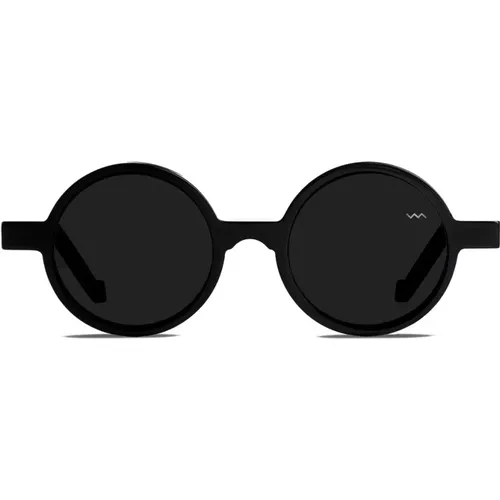 Runde Bio-Acetat Sonnenbrille Schwarz Matt - Vava Eyewear - Modalova