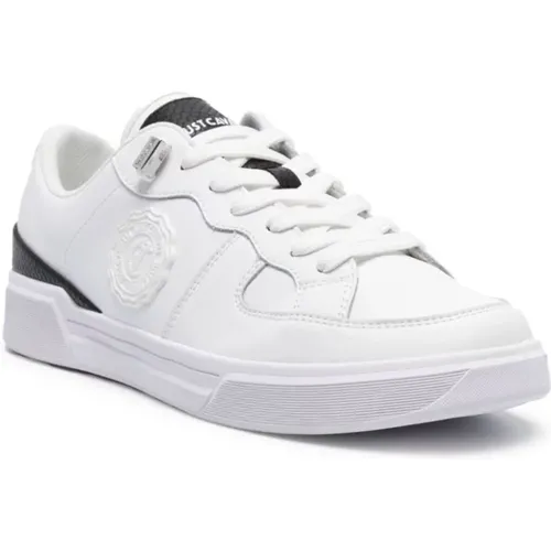 Weiße Leder Python Sneakers , Herren, Größe: 42 EU - Just Cavalli - Modalova