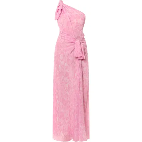 One-Shoulder Dress with Bow Detail , female, Sizes: S, XS - pinko - Modalova