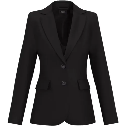 Schwarzer Twill Stretch Blazer Jacke - Marella - Modalova