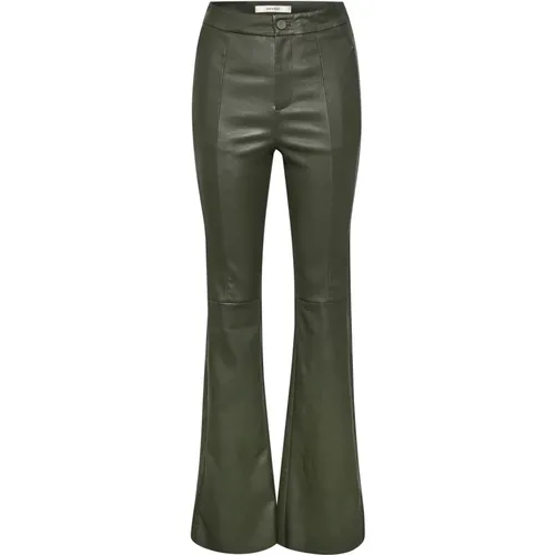 Wide Leather Pants , female, Sizes: XS - Gestuz - Modalova