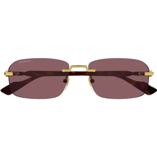 Elegant Metallic Sunglasses for Women , female, Sizes: 56 MM - Gucci - Modalova