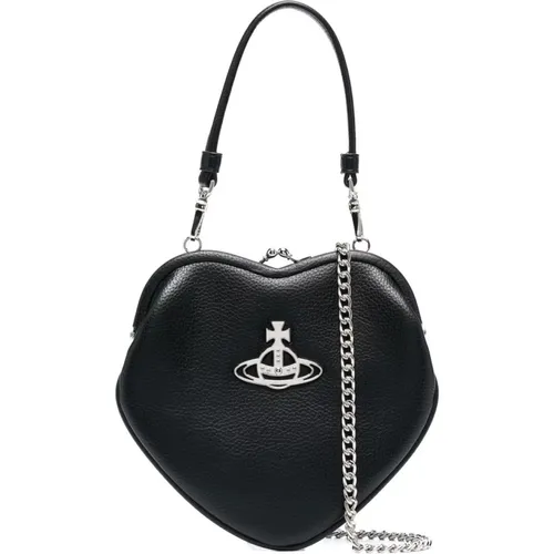 Schwarze Belle Orb-Plaque Crossbody Tasche , Damen, Größe: ONE Size - Vivienne Westwood - Modalova