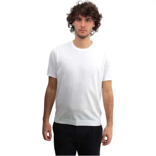 Weißes Rundhals-T-Shirt , Herren, Größe: M - Kangra - Modalova