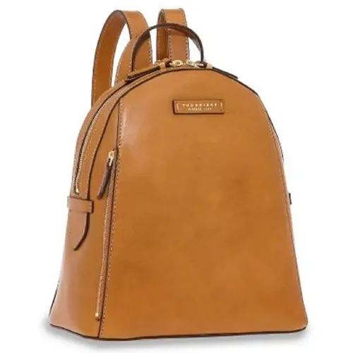 Gelber Leder Rucksack für moderne Frauen , Damen, Größe: ONE Size - The Bridge - Modalova