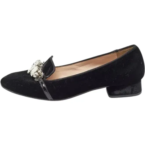 Pre-owned Velvet flats , female, Sizes: 4 UK - Miu Miu Pre-owned - Modalova