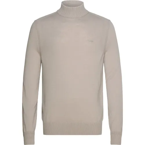 Beiger Wollmischung Rollkragenpullover , Herren, Größe: M - Hugo Boss - Modalova