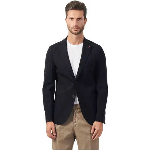 Blaue Slim Fit Jacke mit Revers , Herren, Größe: 2XL - Mulish - Modalova