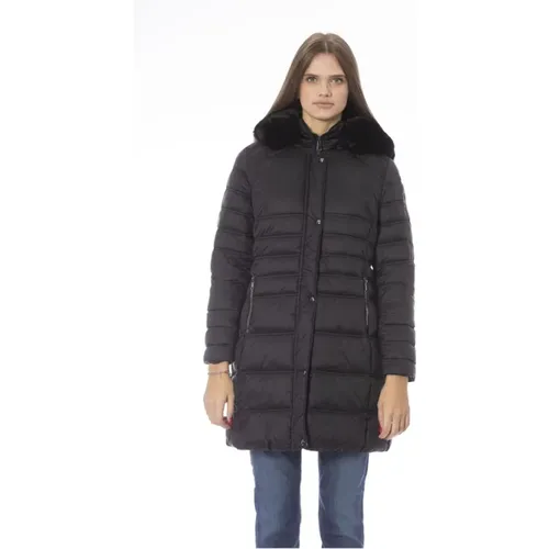 Stilvolle Lange Daunenjacke mit Monogramm , Damen, Größe: S - Baldinini - Modalova