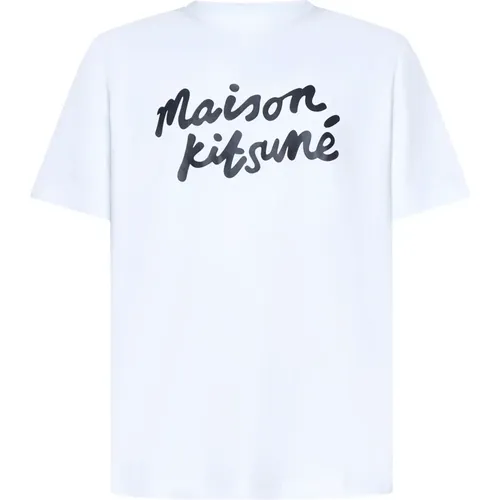 Weiße T-Shirts und Polos , Herren, Größe: L - Maison Kitsuné - Modalova