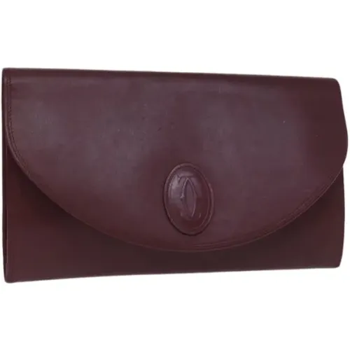 Pre-owned Leather clutches , female, Sizes: ONE SIZE - Cartier Vintage - Modalova