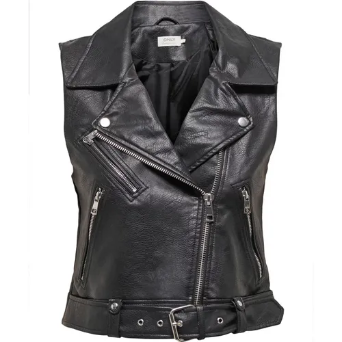Faux Leather Waistcoat , female, Sizes: XL, M, XS, S, L - Only - Modalova