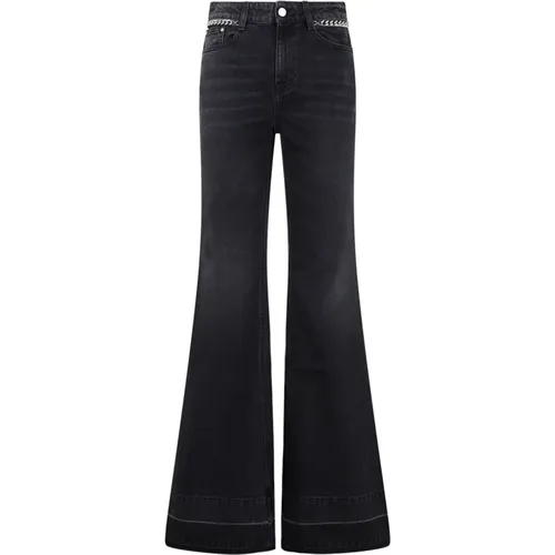 Schwarze Flare Chain Jeans Aw23 , Damen, Größe: W25 - Stella Mccartney - Modalova