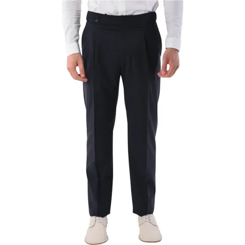 Wool Pants with Hidden Zip , male, Sizes: M - Tagliatore - Modalova