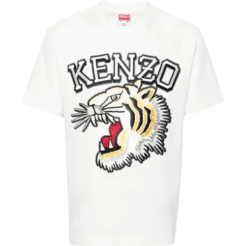 Tiger Varsity Embroidered T-shirts and Polos , male, Sizes: L, 2XL, M, S, XL - Kenzo - Modalova