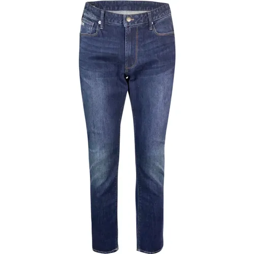 Slim Fit Niedrige Taille Reißverschluss Jeans , Herren, Größe: W32 - Emporio Armani - Modalova