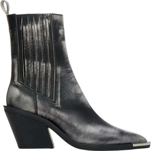 Women's Leather Vintage Cowboy Boots for Women with Silver Detailing Er00112547 , female, Sizes: 7 UK, 6 UK, 4 UK, 5 UK, 3 UK - Estro - Modalova