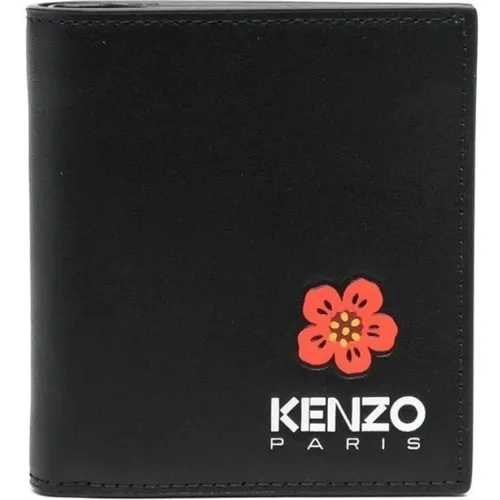 Blumiges Logo-Print Bi-Fold Portemonnaie , Herren, Größe: ONE Size - Kenzo - Modalova