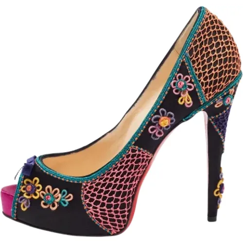 Pre-owned Satin heels , female, Sizes: 7 UK - Christian Louboutin Pre-owned - Modalova