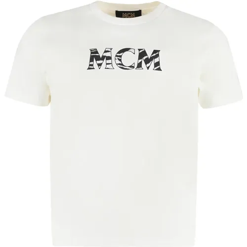 Logo Baumwoll-T-Shirt,Baumwoll Logo T-Shirt - MCM - Modalova