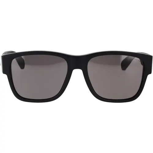 Sonnenbrille mit geometrischer Form und dunkelgrauen Gläsern,Sportliche Quadratische Sonnenbrille - Bvlgari - Modalova