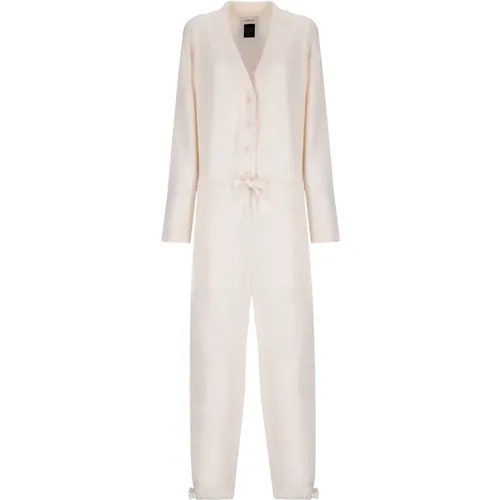 Wool and Angora V-Neck Jumpsuit , female, Sizes: 2XS, XS - Laneus - Modalova