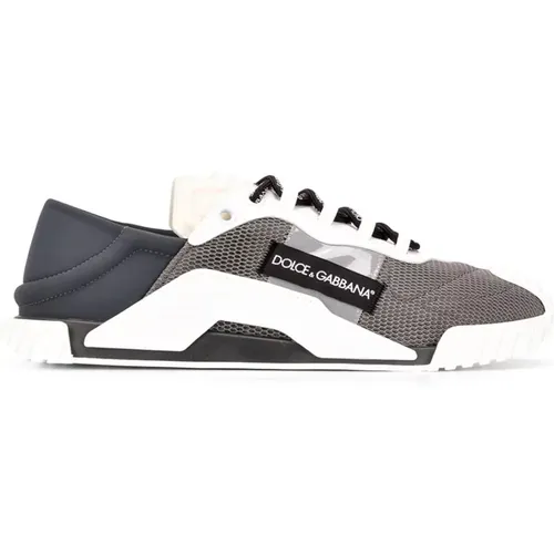 NS1 Grey and Off White Sneakers , male, Sizes: 10 UK, 9 1/2 UK, 12 UK - Dolce & Gabbana - Modalova