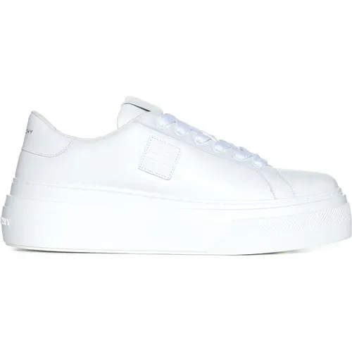 Weiße Sneakers mit Blauen Akzenten , Damen, Größe: 37 EU - Givenchy - Modalova