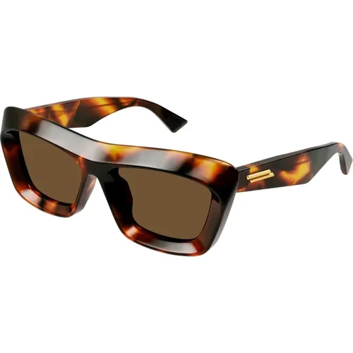 Brown/Havana Sunglasses , female, Sizes: 53 MM - Bottega Veneta - Modalova