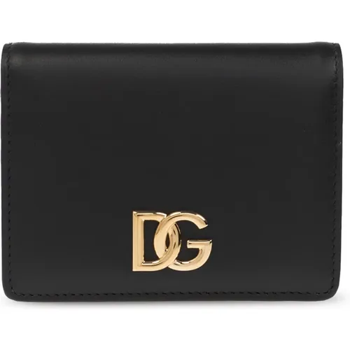 Lederbrieftasche mit Logo , Damen, Größe: ONE Size - Dolce & Gabbana - Modalova