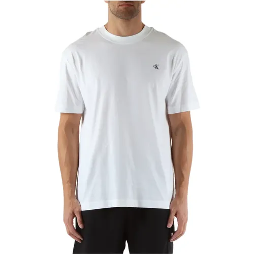 Embossed Logo Cotton T-shirt , male, Sizes: XL, L, S, M - Calvin Klein Jeans - Modalova