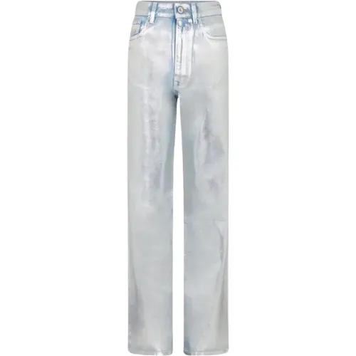 Metallische Straight Leg Jeans , Damen, Größe: W28 - Paco Rabanne - Modalova