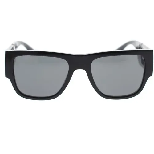 Rechteckige Sonnenbrille mit mutigem Stil , unisex, Größe: 56 MM - Versace - Modalova
