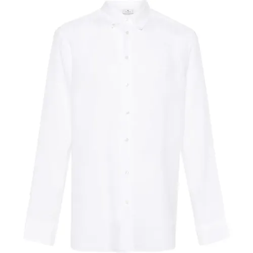 Linen Pegaso Embroidered Shirt , male, Sizes: 3XL, L, 2XL, M, XL - ETRO - Modalova