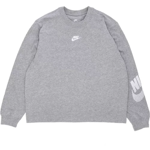 Long Sleeve Sportswear Top Dark Grey , female, Sizes: XS, S, M - Nike - Modalova