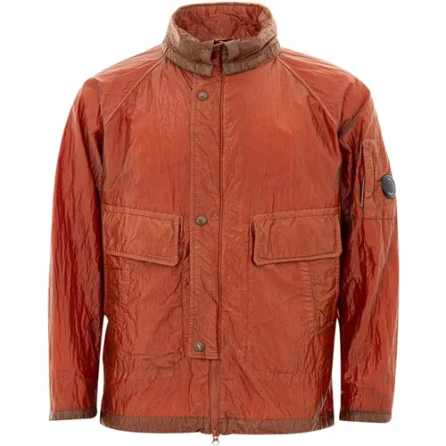 Rust Wrinkle Parka Jacket Iridescent , male, Sizes: XL - C.P. Company - Modalova