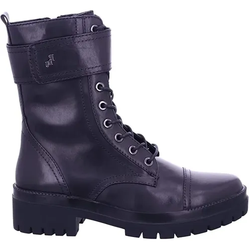 Schwarzer Schnürstiefel Damen Olga 07 , Damen, Größe: 40 EU - Regarde le Ciel - Modalova