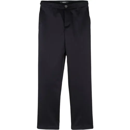 Cotton Trousers with Medusa Head Button , male, Sizes: L, XL, M - Versace - Modalova