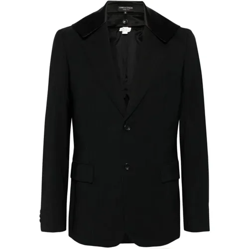 Pinstriped Wool Blazer with Removable Collar , male, Sizes: M - Comme des Garçons - Modalova