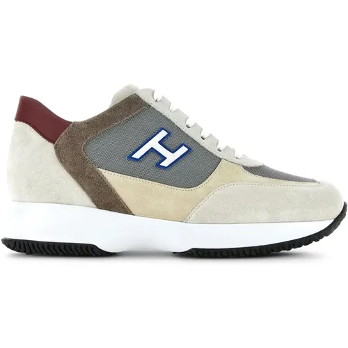 Beige Interaktive Sneakers , Herren, Größe: 43 EU - Hogan - Modalova