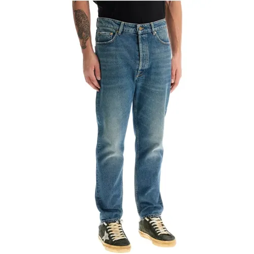 Distressed Slim Fit Happy Jeans , Herren, Größe: W31 - Golden Goose - Modalova