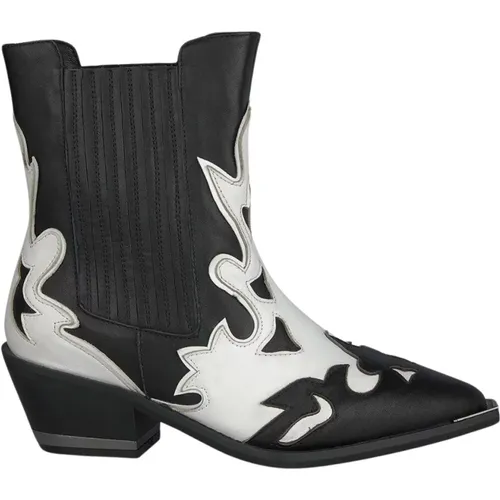 Embroidered Leather Cowboy Ankle Boots , female, Sizes: 6 UK, 5 UK, 4 UK, 3 UK, 7 UK, 9 UK - Alma en Pena - Modalova