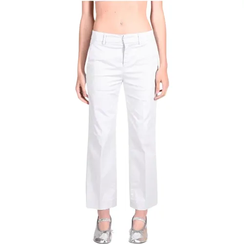 Cotton Blend Slim Fit Trousers , female, Sizes: W31, W26, W27, W28, W29 - Dondup - Modalova