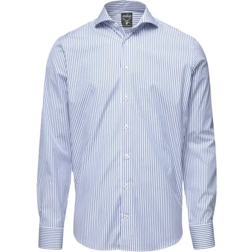 Navy Striped Slim Fit Business Shirt , male, Sizes: M, L, 2XL - van Laack - Modalova