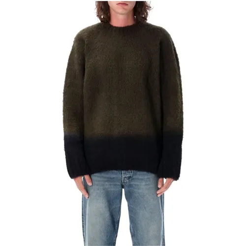 Tye Dye Knit Sweater Khaki Black , male, Sizes: S - Sacai - Modalova