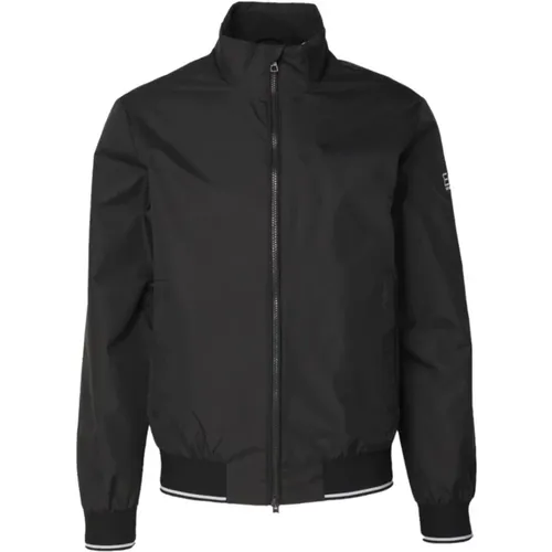 Schwarze Bomberjacke Frühling/Sommer 2024 , Herren, Größe: M - Emporio Armani EA7 - Modalova