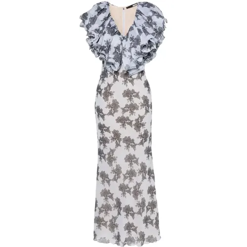 Delicate Lace Midi Ruffle Dress , female, Sizes: S, L - Rotate Birger Christensen - Modalova