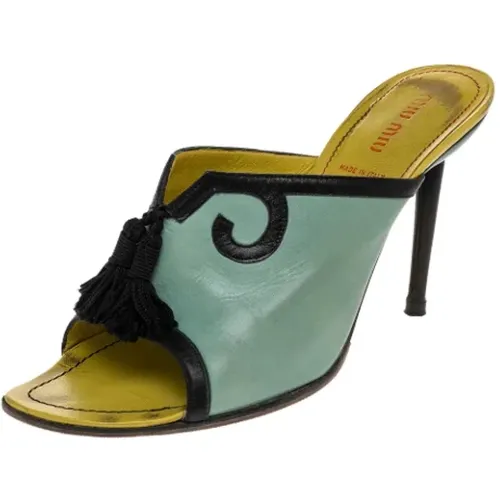Pre-owned Leder sandals , Damen, Größe: 38 1/2 EU - Miu Miu Pre-owned - Modalova