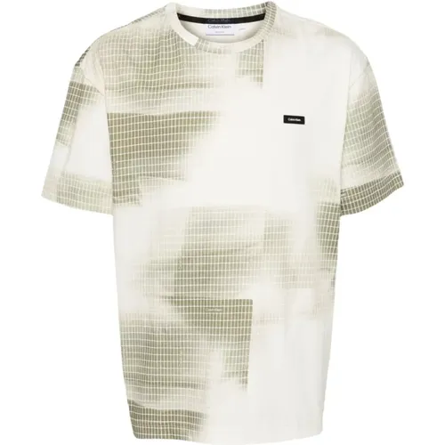 White T-shirts and Polos , male, Sizes: S, L - Calvin Klein - Modalova